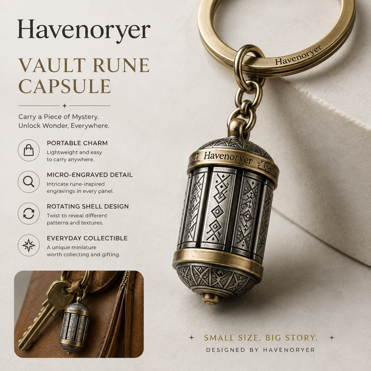 Boilydieo™ Vault Rune Capsule Key Charm